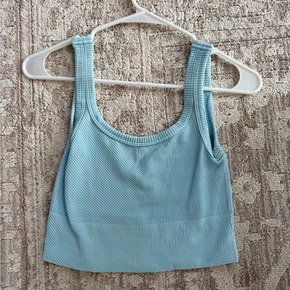 Nikibiki Light Blue Ribbed Tank Top